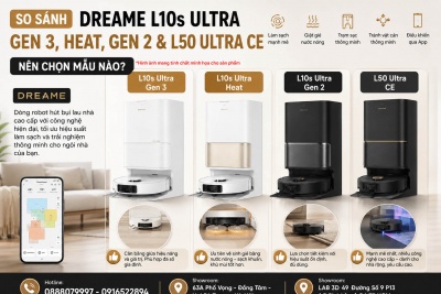 So sánh Dreame L10s Ultra Gen 3, L10s Ultra Heat, L10s Ultra Gen 2 và L50 Ultra CE – Nên chọn mẫu nào?