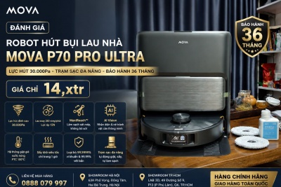 Đánh Giá Robot Hút Bụi Lau Nhà MOVA P70 Pro Ultra – Lực Hút 30.000Pa, Trạm Sạc Đa Năng, Bảo Hành 36 Tháng Giá Chỉ 14,xtr