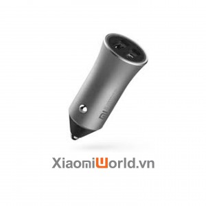 Tẩu Sạc Ô Tô Nhanh Xiaomi Car Charger Hai Cổng USB Với Đèn LED Light - Bạc
