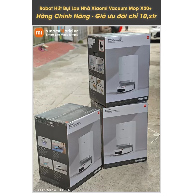 Robot Hút Bụi Lau Nhà Xiaomi Vacuum X20+ (X20 Plus) Bản Quốc Tế - Phân Phối Chính Hãng