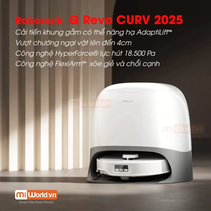 Robot Hút Bụi Lau Nhà Roborock Q Revo Curv Model 2025 – Bản Quốc Tế