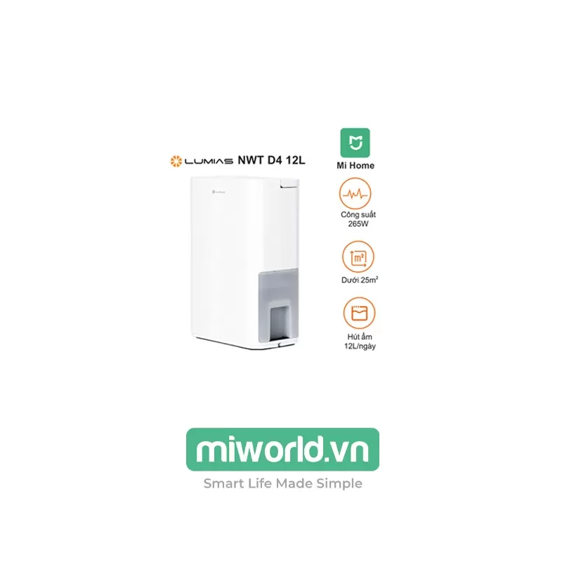 Máy Hút Ẩm Thông Minh Lumias NWT D4 12L - 25m² Hàng Chính Hãng