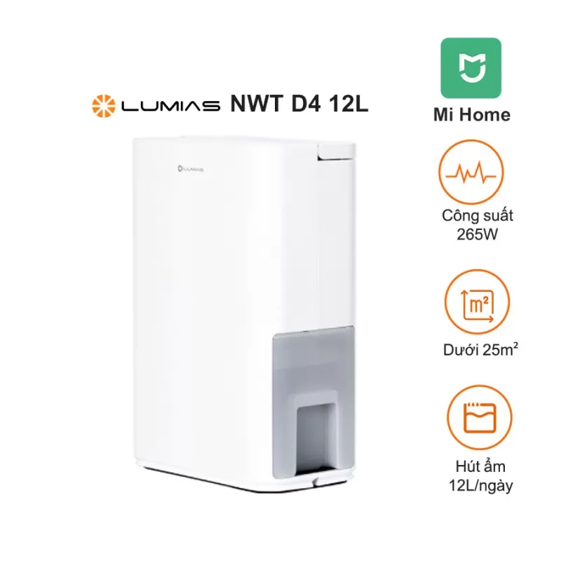 Máy Hút Ẩm Thông Minh Lumias NWT D4 12L - 25m² Hàng Chính Hãng