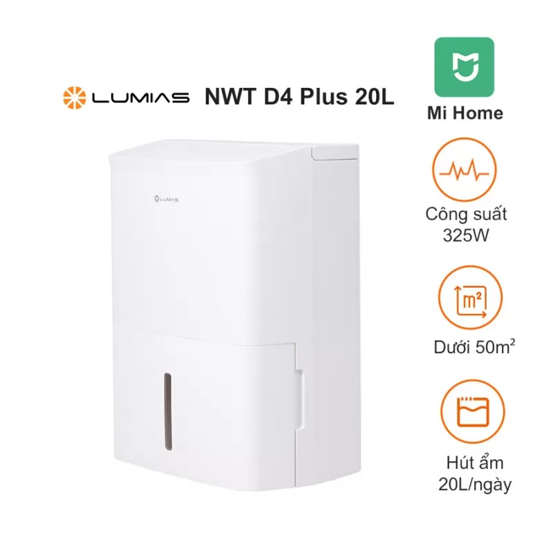 Máy Hút Ẩm Thông Minh Lumias NWT D4 Plus 20L - 50m² Hàng Chính Hãng