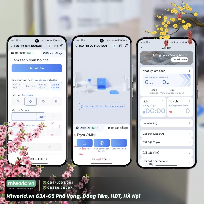 Robot Hút Bụi Lau Nhà Ecovacs Deebot T50 Pro Omni 2025