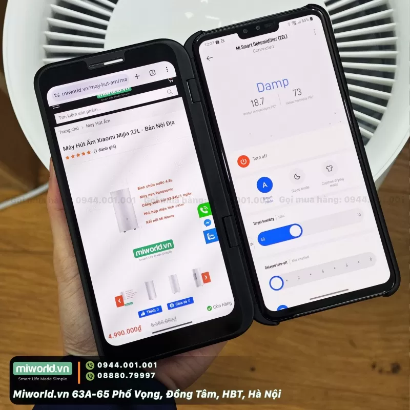 Máy Hút Ẩm Xiaomi Mijia 22L - Độ ồn thấp, hút ẩm nhanh, tự ngắt khi đổ