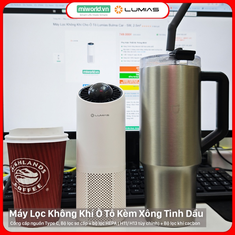 Máy Lọc Không Khí Cho Ô Tô Lumias Bulma Car - 5W, 2.5m²