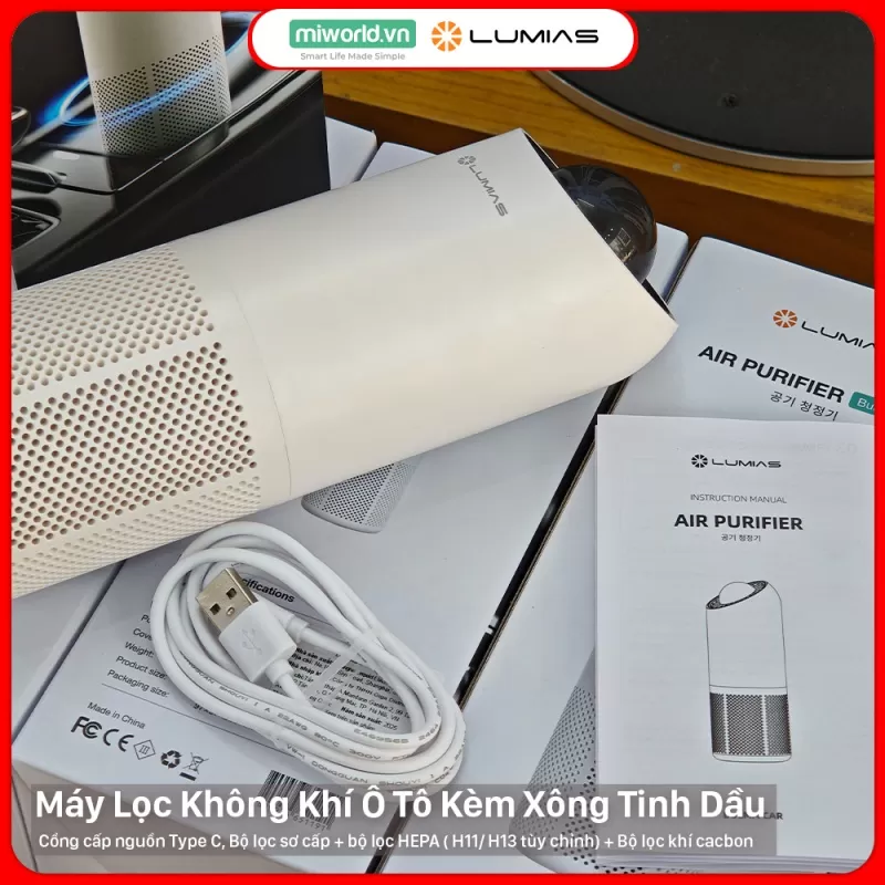 Máy Lọc Không Khí Cho Ô Tô Lumias Bulma Car - 5W, 2.5m²