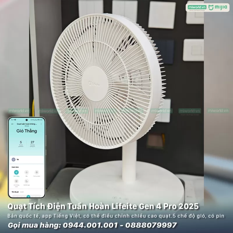 Quạt Tích Điện Tuần Hoàn Xiaomi Lifeite Gen 4 Pro 2025 – Phiên Bản Quốc Tế