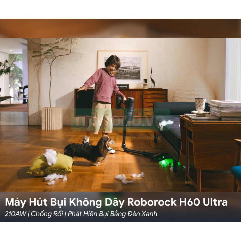 Máy Hút Bụi Không Dây Roborock H60 Ultra 210AW | Chống Rối | Phát Hiện Bụi Bằng Đèn Xanh