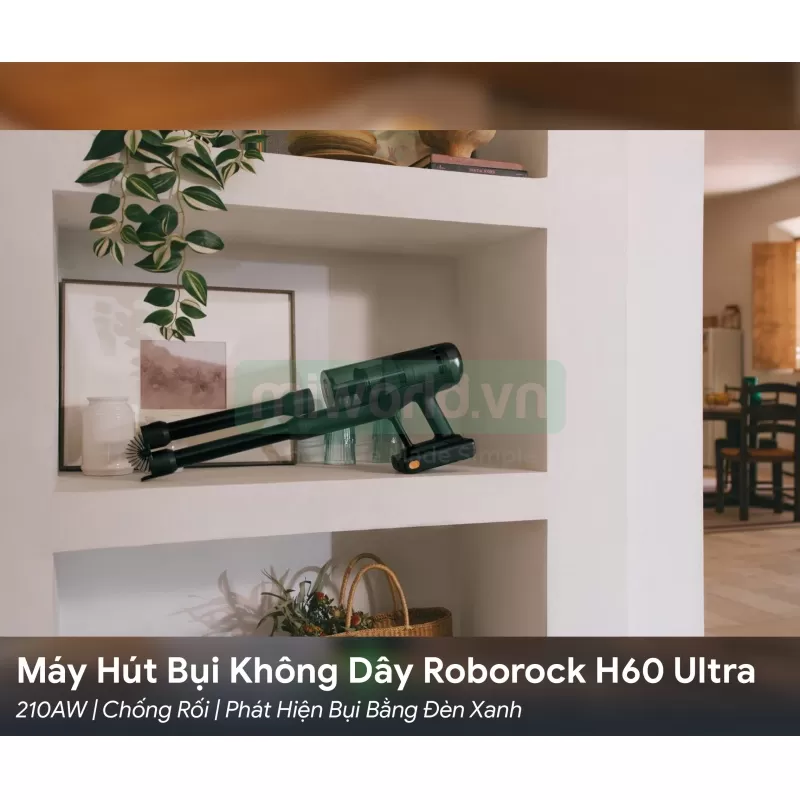 Máy Hút Bụi Không Dây Roborock H60 Ultra 210AW | Chống Rối | Phát Hiện Bụi Bằng Đèn Xanh