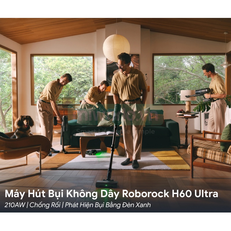 Máy Hút Bụi Không Dây Roborock H60 Ultra 210AW | Chống Rối | Phát Hiện Bụi Bằng Đèn Xanh