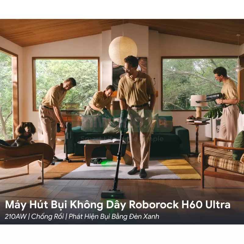 Máy Hút Bụi Không Dây Roborock H60 Ultra 210AW | Chống Rối | Phát Hiện Bụi Bằng Đèn Xanh