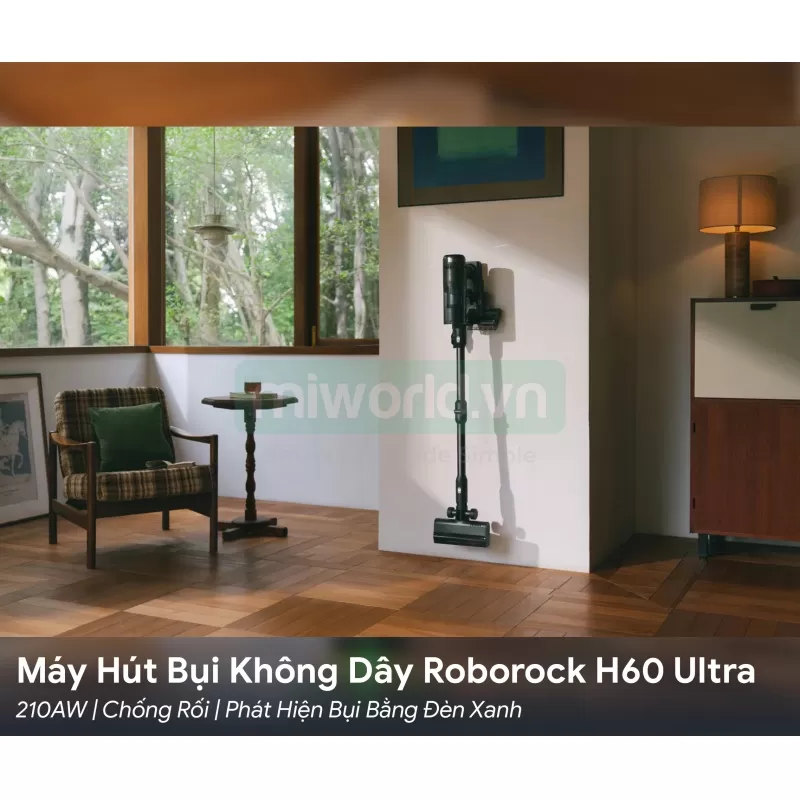 Máy Hút Bụi Không Dây Roborock H60 Ultra 210AW | Chống Rối | Phát Hiện Bụi Bằng Đèn Xanh