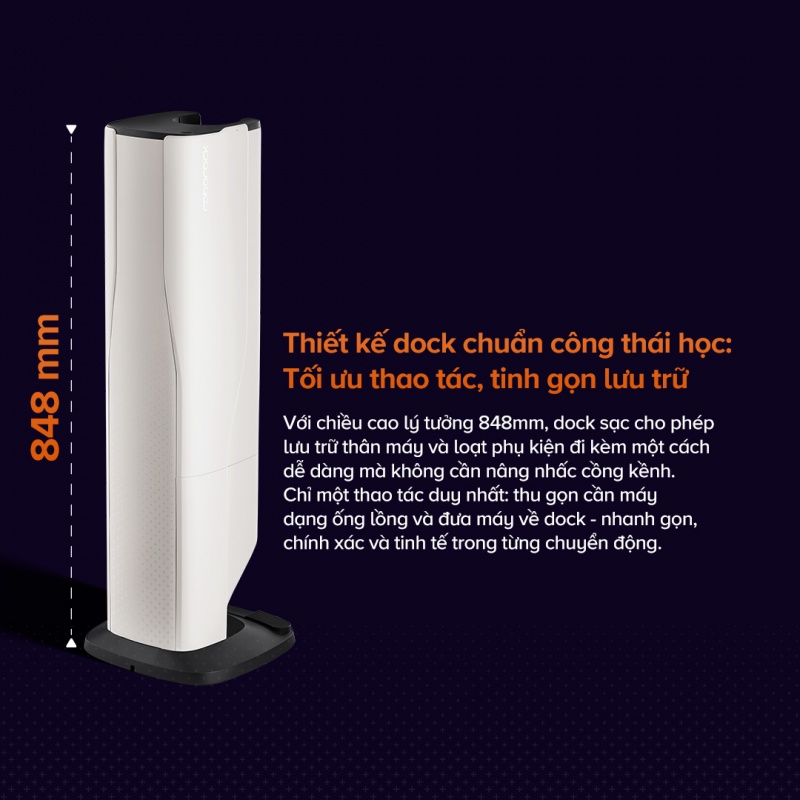 Máy Hút Bụi Không Dây Roborock H60 Hub Pro 170AW | Dock Sạc Đa Năng