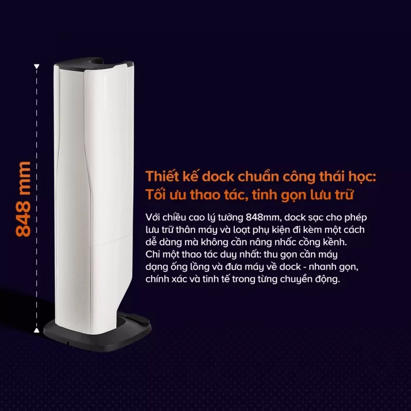 Máy Hút Bụi Không Dây Roborock H60 Hub Pro 170AW | Dock Sạc Đa Năng