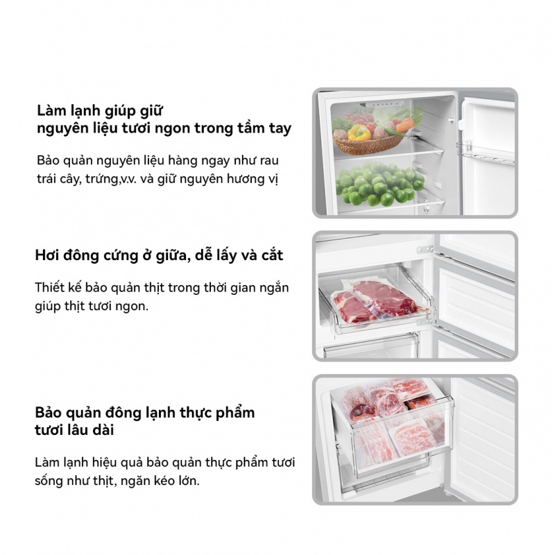Tủ Lạnh 3 Cánh Xiaomi Mijia 215L Có Đông Mềm
