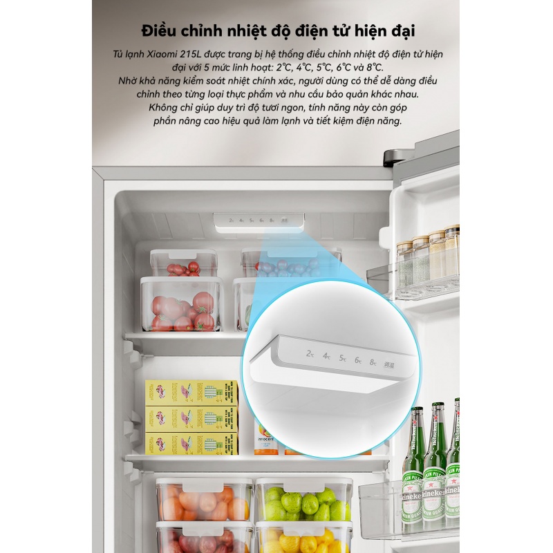 Tủ Lạnh 3 Cánh Xiaomi Mijia 215L Có Đông Mềm