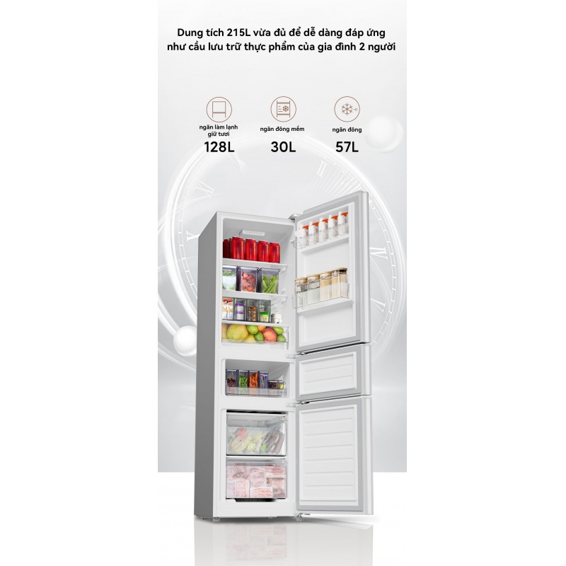 Tủ Lạnh 3 Cánh Xiaomi Mijia 215L Có Đông Mềm