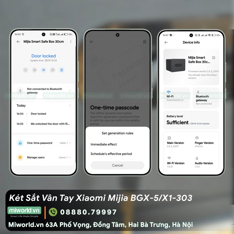 Két Sắt Vân Tay Điện Tử Xiaomi Mijia BGX-5/X1-303 Bản 2025