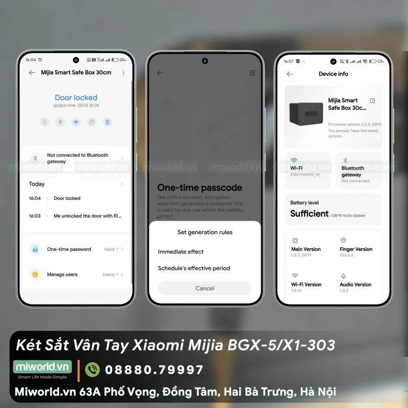 Két Sắt Vân Tay Điện Tử Xiaomi Mijia BGX-5/X1-303 Bản 2025