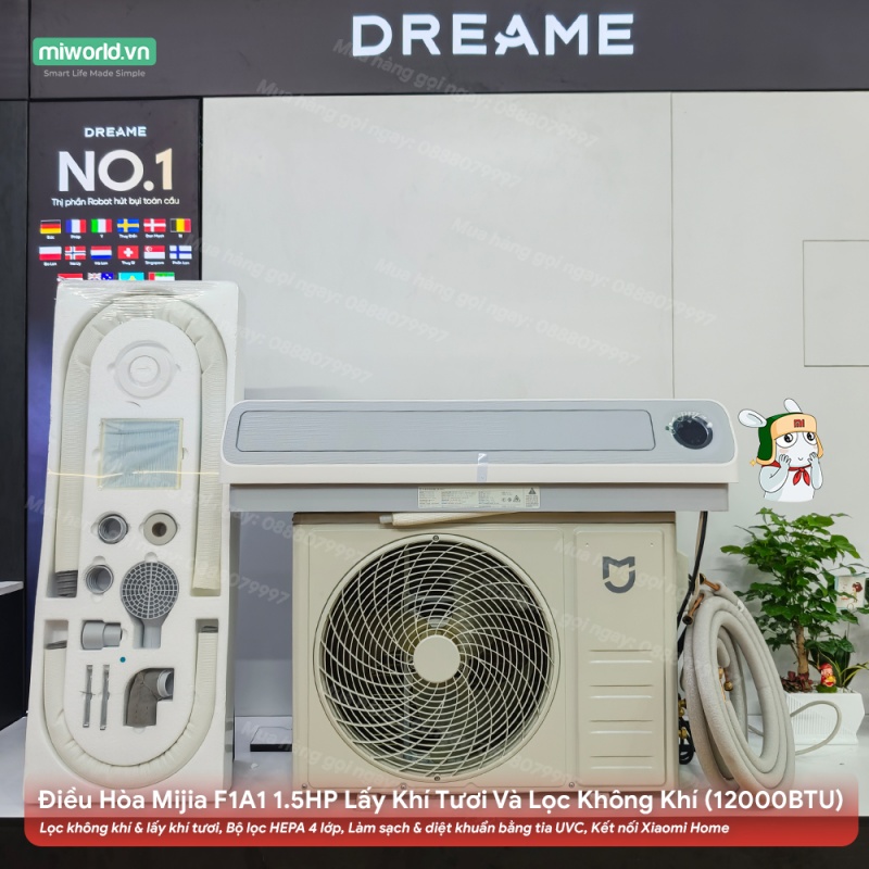 Điều Hòa Mijia Inverter KFR-35GW - F1A1 1.5HP Lấy Khí Tươi Và Lọc Không Khí (12000BTU)