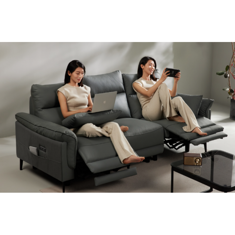 Ghế Sofa Điện 3 Chỗ 8H B9S Da Thật Phong Cách Ý