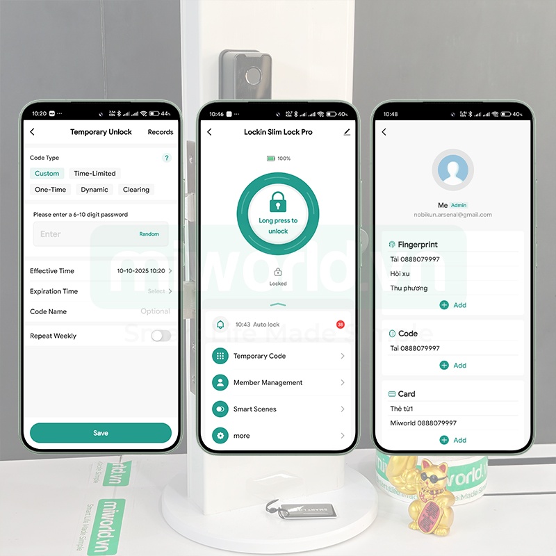 Khóa Cửa Thông Minh Cho Cửa Nhôm Lockin Slim Lock Pro