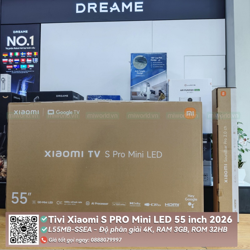 Tivi Xiaomi S PRO Mini LED 55 inch 2026 - Bản Quốc Tế Phân Phối Chính Hãng DGW (L55MB-SSEA)