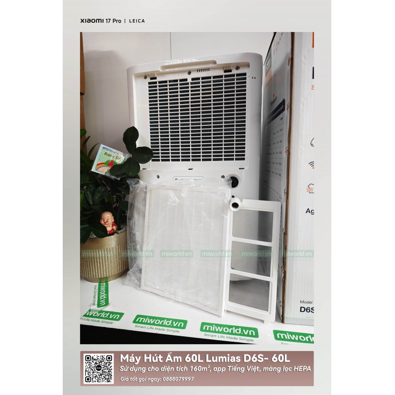 Máy Hút Ẩm 60L Lumias D6S- 60L - 160m²