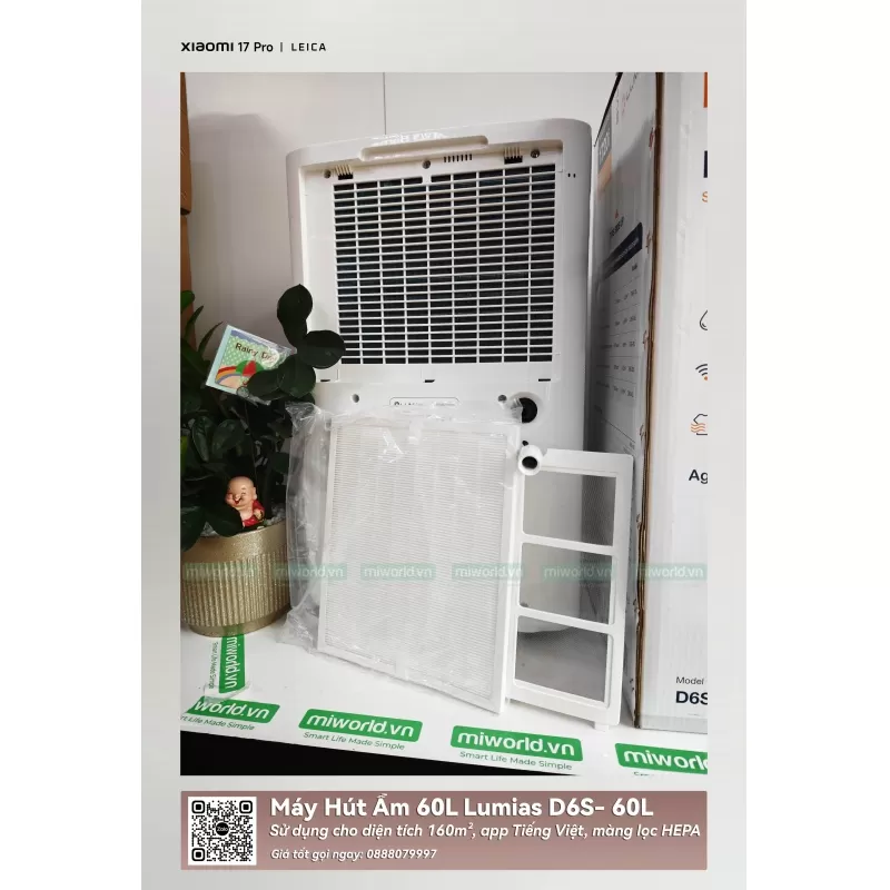 Máy Hút Ẩm 60L Lumias D6S- 60L - 160m²