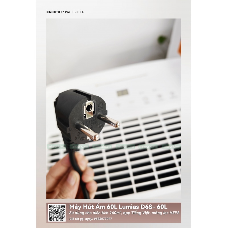Máy Hút Ẩm 60L Lumias D6S- 60L - 160m²