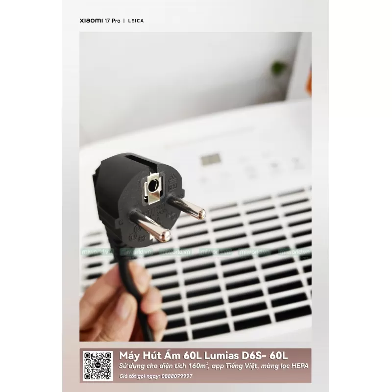 Máy Hút Ẩm 60L Lumias D6S- 60L - 160m²