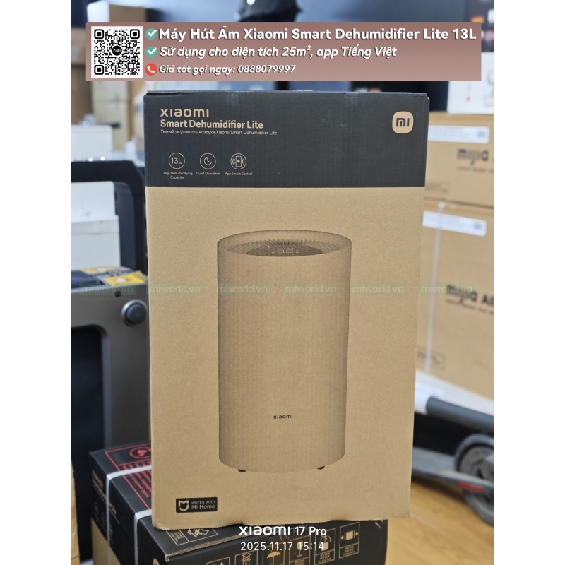 Máy Hút Ẩm Thông Minh Xiaomi Smart Dehumidifier Lite 13L Bản Quốc Tế - Hàng Chính Hãng DGW