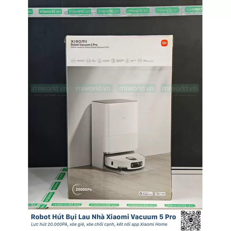 Robot Hút Bụi Lau Nhà Xiaomi Robot Vacuum 5 Pro Bản Quốc Tế - Phân Phối Chính Hãng