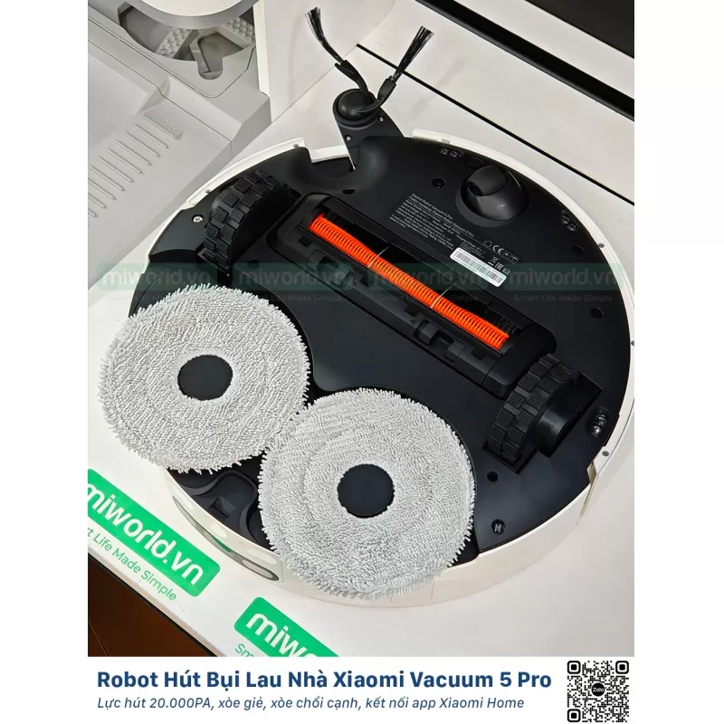 Robot Hút Bụi Lau Nhà Xiaomi Robot Vacuum 5 Pro Bản Quốc Tế - Phân Phối Chính Hãng