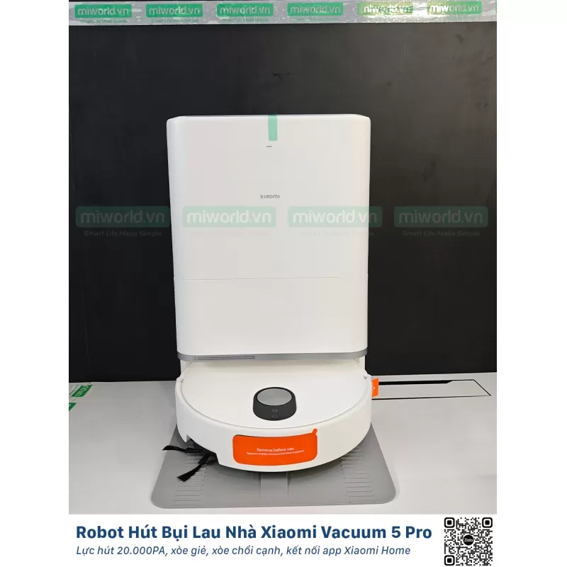 Robot Hút Bụi Lau Nhà Xiaomi Robot Vacuum 5 Pro Bản Quốc Tế - Phân Phối Chính Hãng