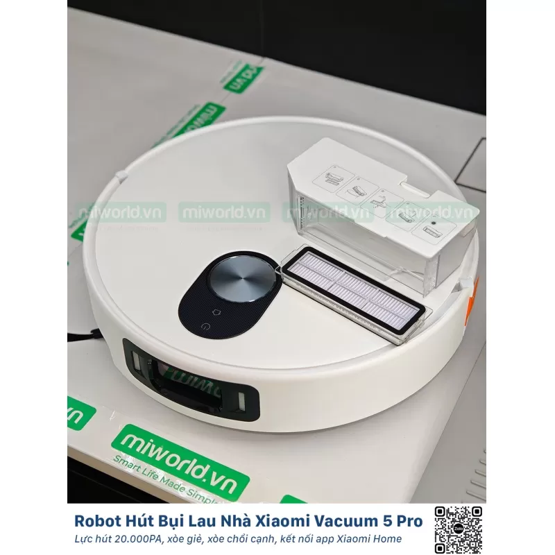 Robot Hút Bụi Lau Nhà Xiaomi Robot Vacuum 5 Pro Bản Quốc Tế - Phân Phối Chính Hãng