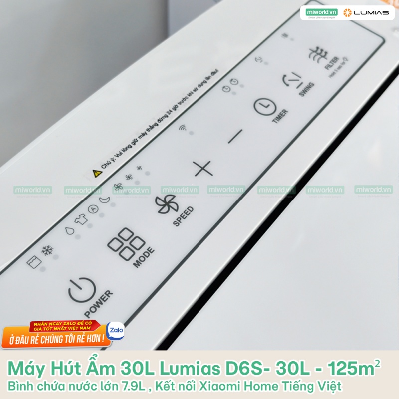 Máy Hút Ẩm 30L Lumias D6S- 30L - 125m²