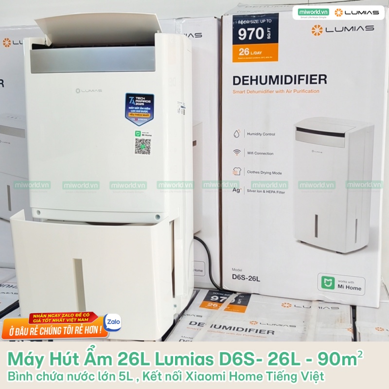 Máy Hút Ẩm 26L Lumias D6S- 26L - 90m²