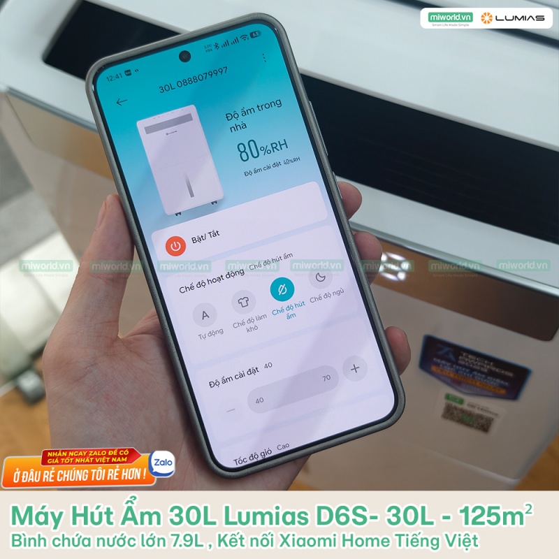 Máy Hút Ẩm 30L Lumias D6S- 30L - 125m²