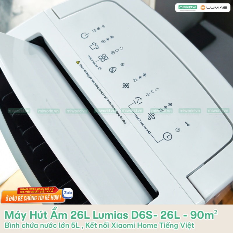 Máy Hút Ẩm 26L Lumias D6S- 26L - 90m²