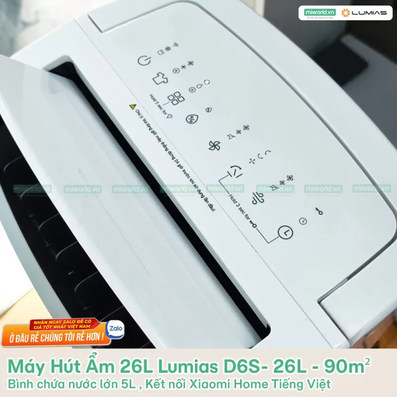 Máy Hút Ẩm 26L Lumias D6S- 26L - 90m²