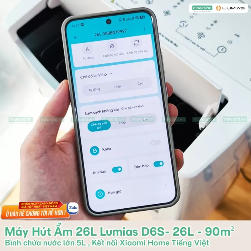 Máy Hút Ẩm 26L Lumias D6S- 26L - 90m²