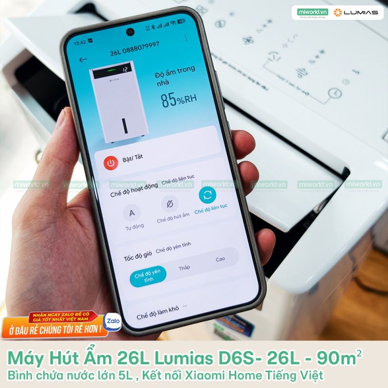 Máy Hút Ẩm 26L Lumias D6S- 26L - 90m²