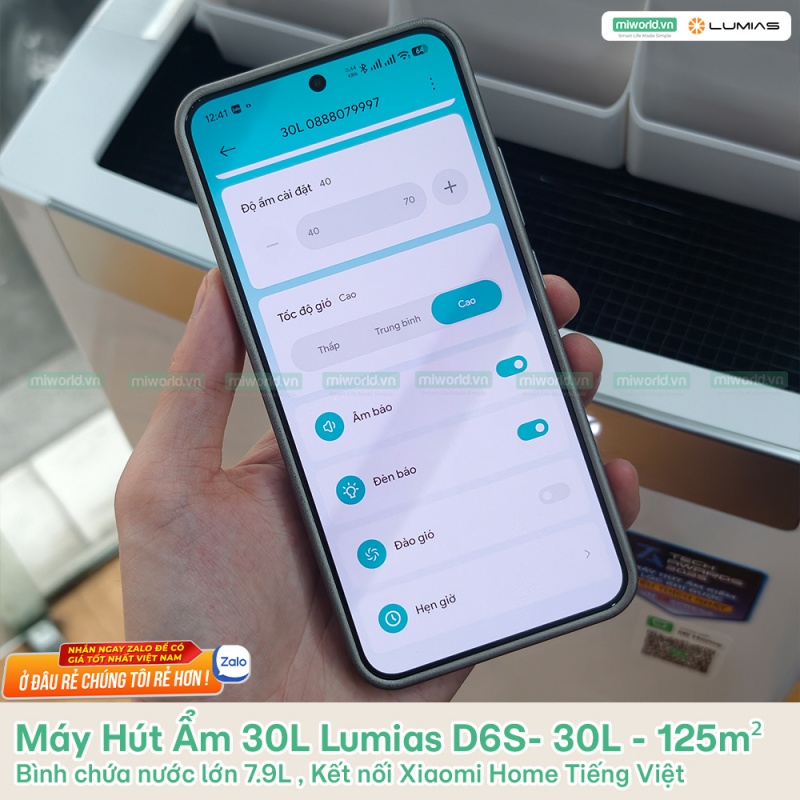 Máy Hút Ẩm 30L Lumias D6S- 30L - 125m²