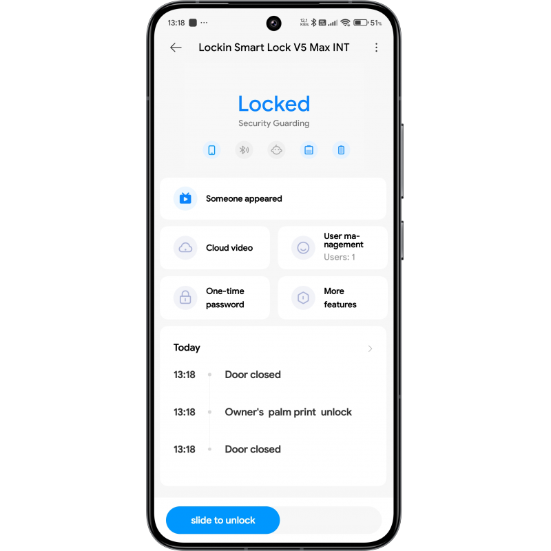 Khóa Cửa Thông Minh Lockin V5 Max - Hàng Phân Phối Chính Hãng - Bản Quốc Tế