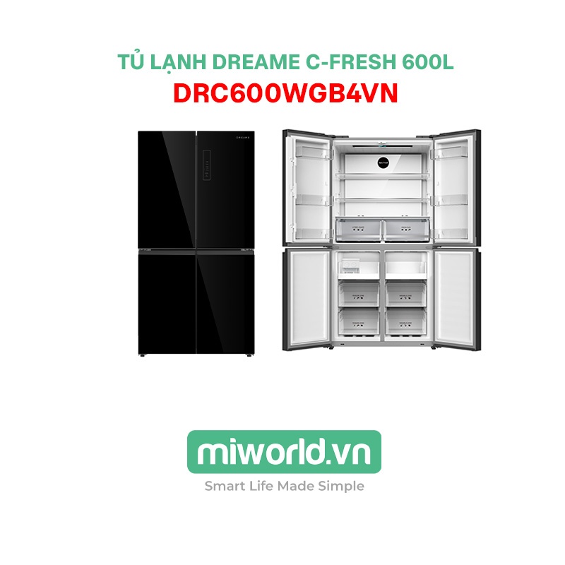 Tủ Lạnh Dreame C-Fresh 600L DRC600WGB4VN - Có Ngăn Đông Mềm