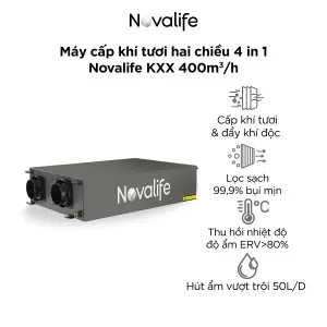 Máy cấp khí tươi hai chiều 4 in 1 kèm hút ẩm Novalife KXX 400m³/h