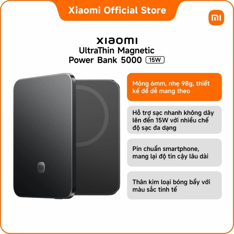 Sạc dự phòng Xiaomi UltraThin Magnetic Power Bank 5000 15W